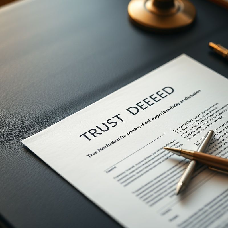 Documente constitutive de trust pe un birou din piele indigo